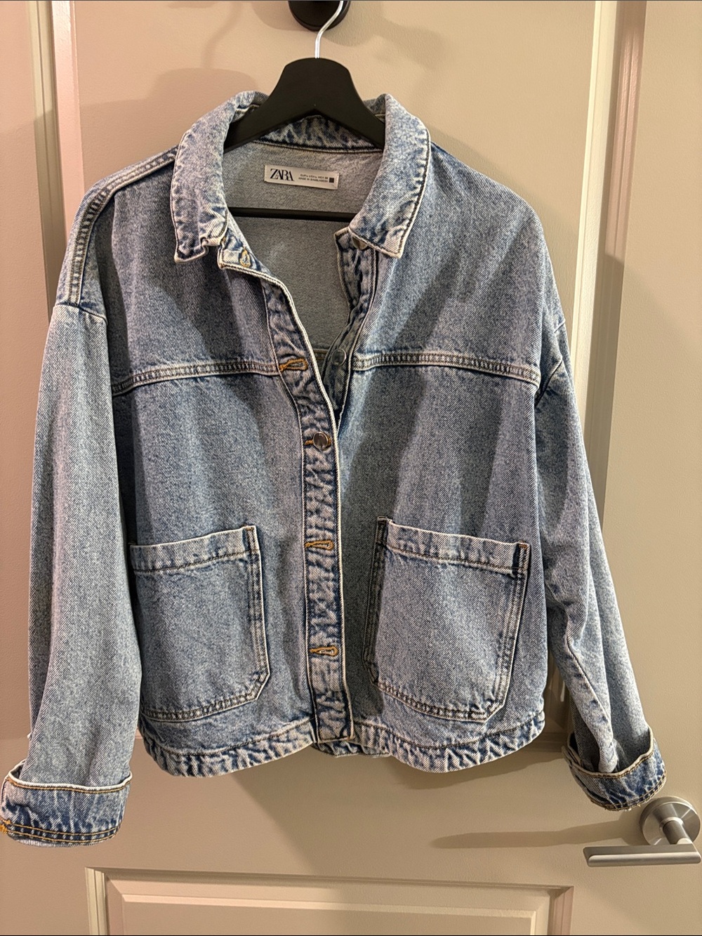 ZARA Washed Blue Oversized Denim Jacket